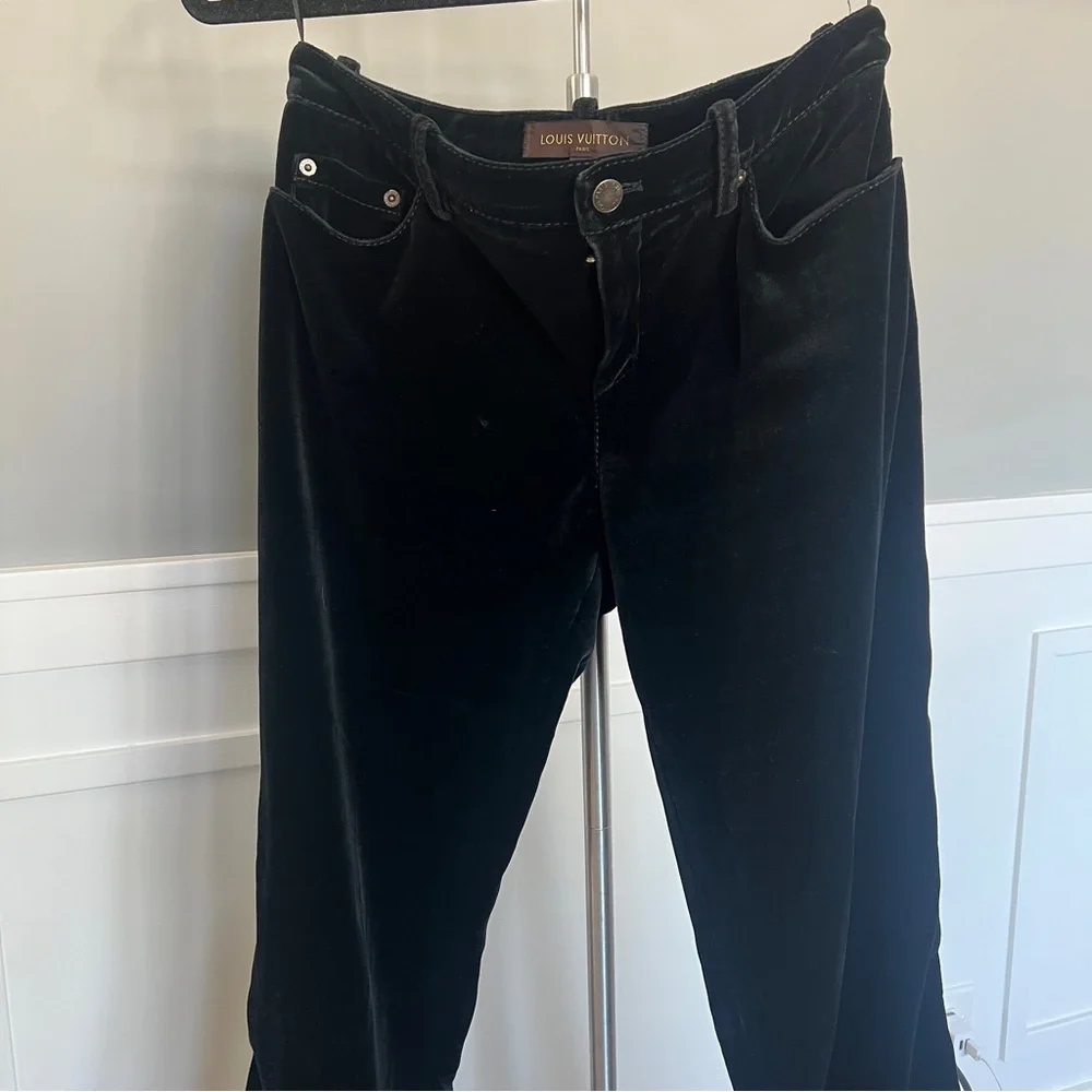 Louis Vuitton Black Velvet Flare Pants - Picture 7 of 16